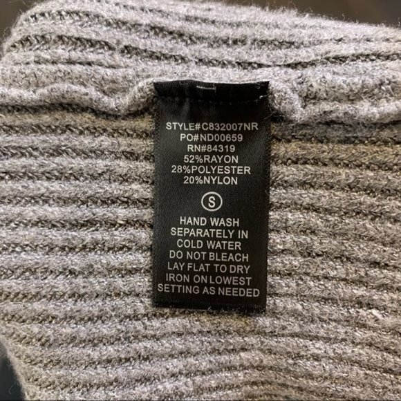 NWT Devotion by Cyrus Charcoal Rib Knit Long Sleeve Cowl Neck Sweater Small - Picture 10 of 11